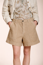 Dallas Damen Cargo Bermuda aus Flammgarn-Baumwolle relaxed fit