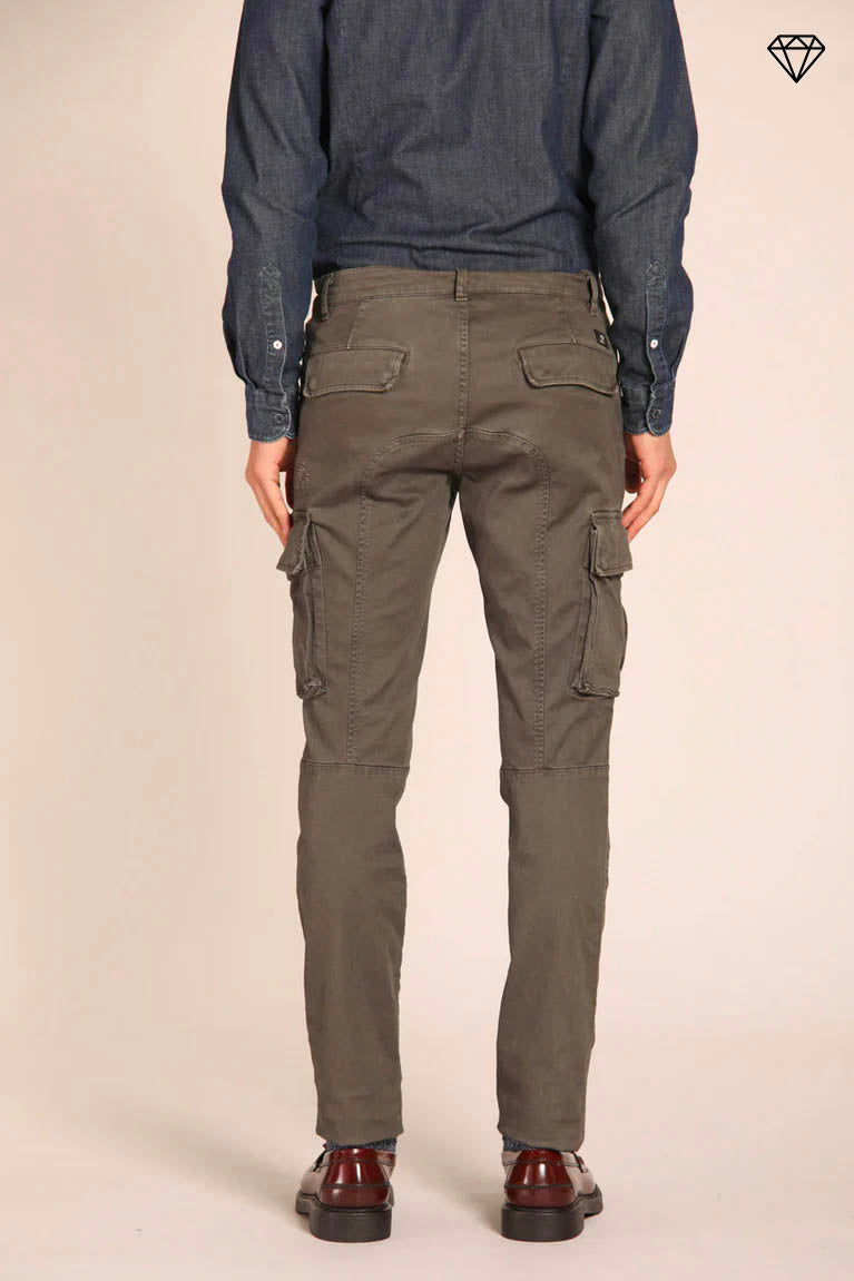 Chile pantalone cargo uomo in gabardina extra slim fit ①