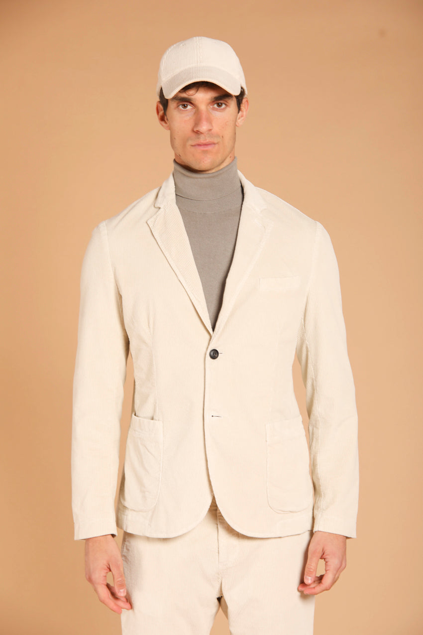 immagine 1 di blazer uomo modello Da Vinci in velluto, di colore stucco, fit regular di Mason's
