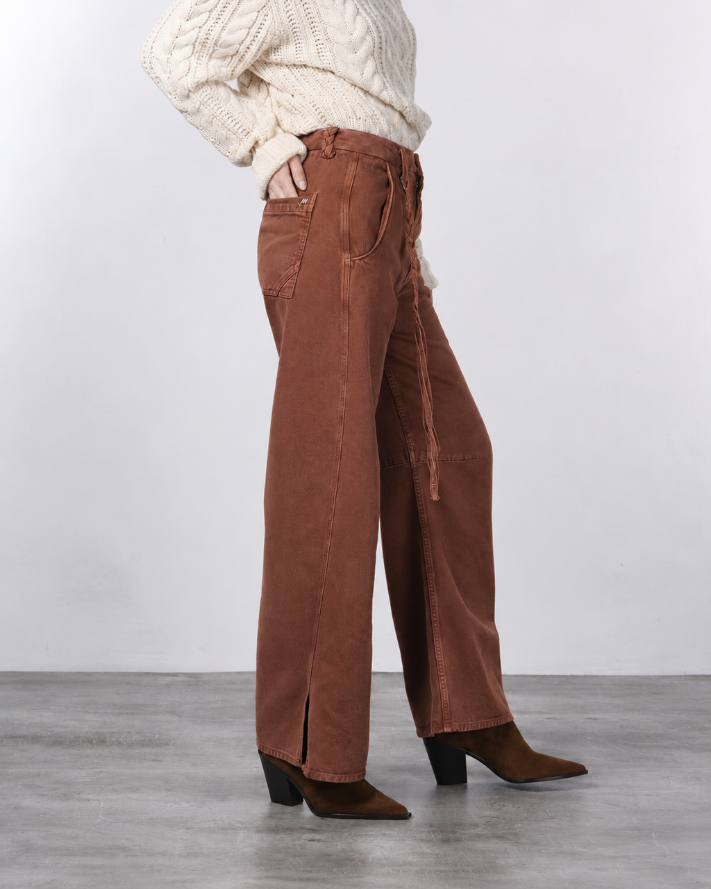 Violette pantalone chino donna in twill baloon fit ①