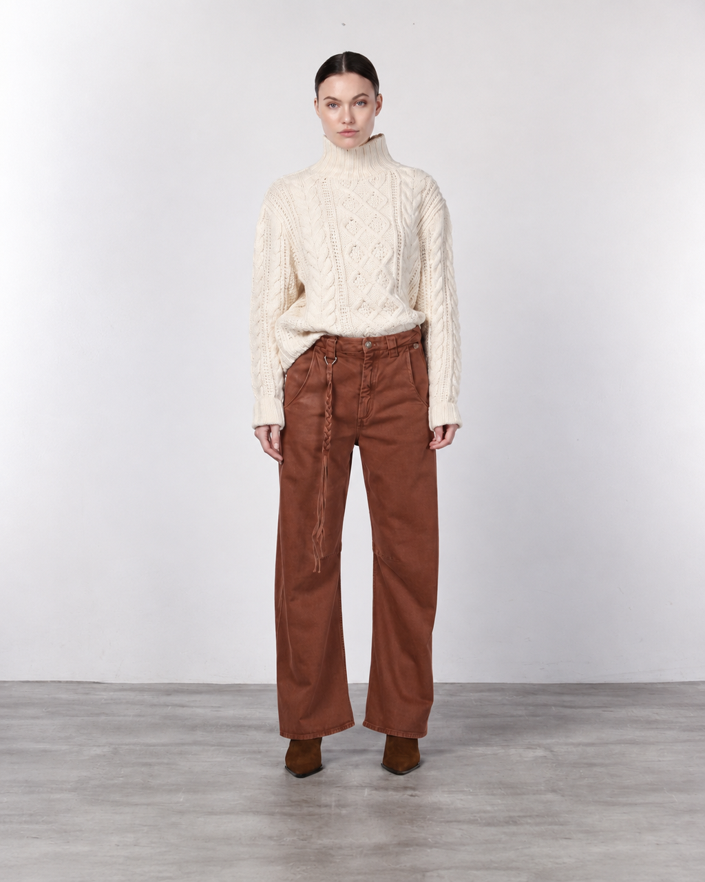 Violette pantalone chino donna in twill baloon fit ①