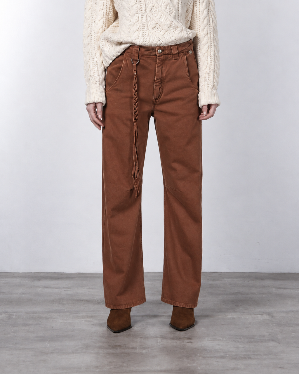 Violette pantalone chino donna in twill baloon fit ①