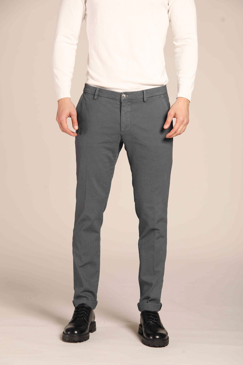 immagine 1 di pantalone chino uomo, pattern occhio di pernice, in grigio, extra slim fit di Mason's