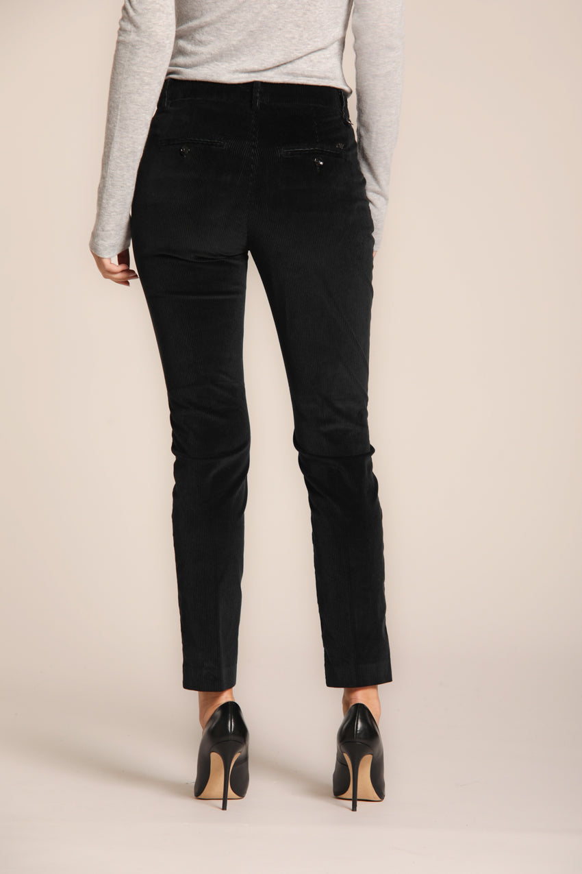New York Slim pantalone chino donna in velluto a coste slim fit