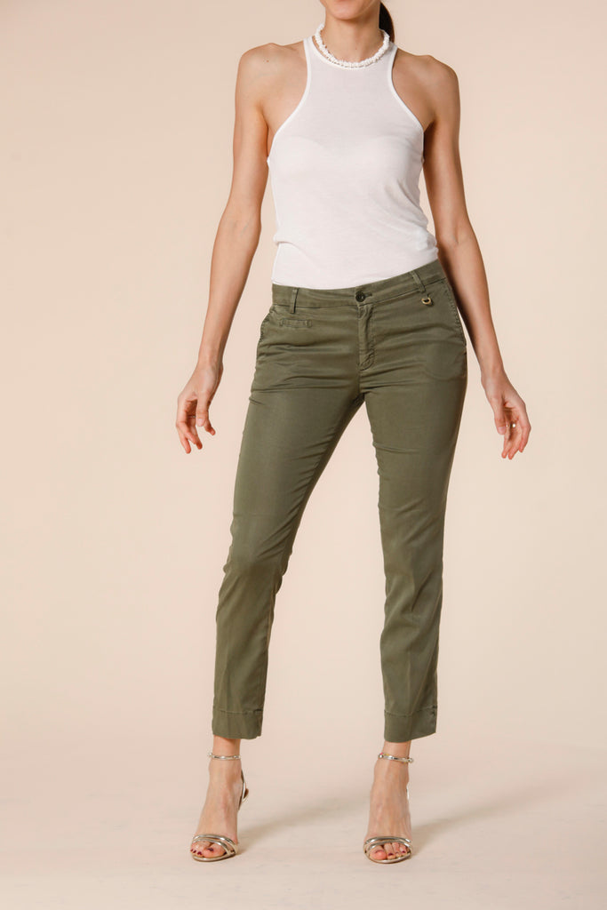Bild 1 von Mason's grüner Curvy Fit Stretch-Baumwoll-Caprihose für Damen Jaqueline Curvie Modell