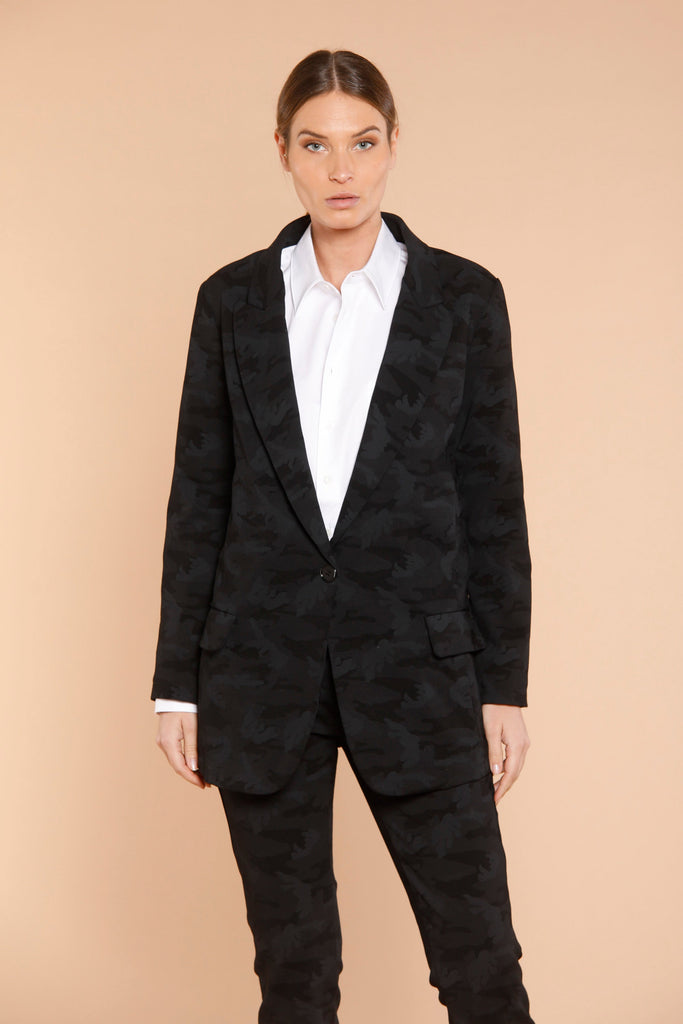 Bild 1 der Damen Blazer  aus Jersey Schwarz Camouflage-Muster  Modell Letizia von Mason’s