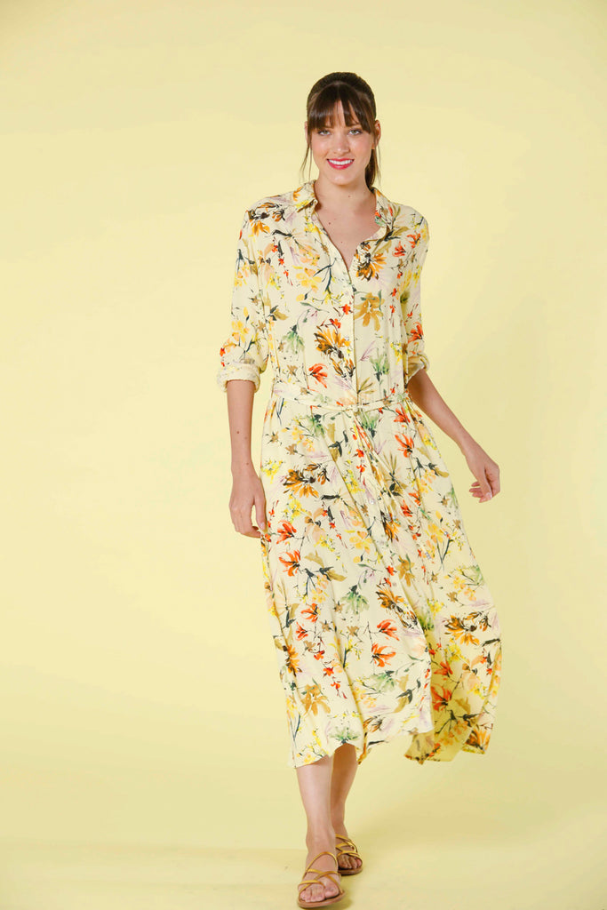 Bild 1 von Damen langes Popelinekleid mit Feldblumenmuster Nicole Dress regular hellgelb von Mason's 