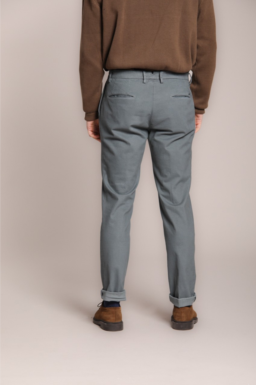 New York Time 2 Pinces pantalone chino uomo in cotone lana regular fit