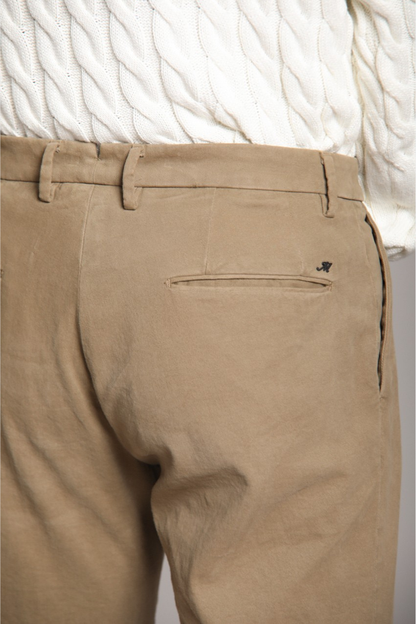 New York Time 2 Pinces pantalone chino uomo in cotone lana regular fit