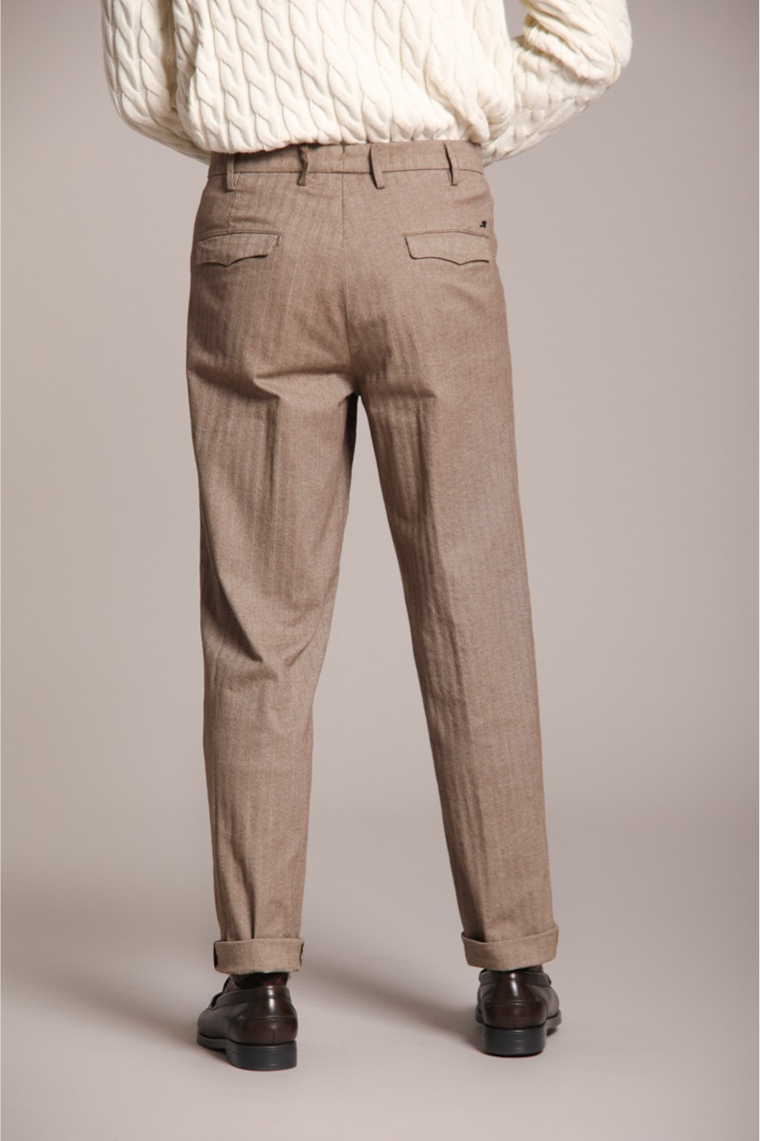 Boston 2 Pinces Herren Chinohose aus Resca mit gefärbtem Kaschmirgarn Relaxed Fit