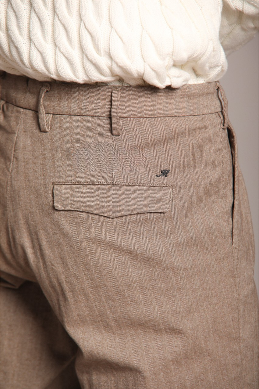 Boston 2 Pinces Herren Chinohose aus Resca mit gefärbtem Kaschmirgarn Relaxed Fit