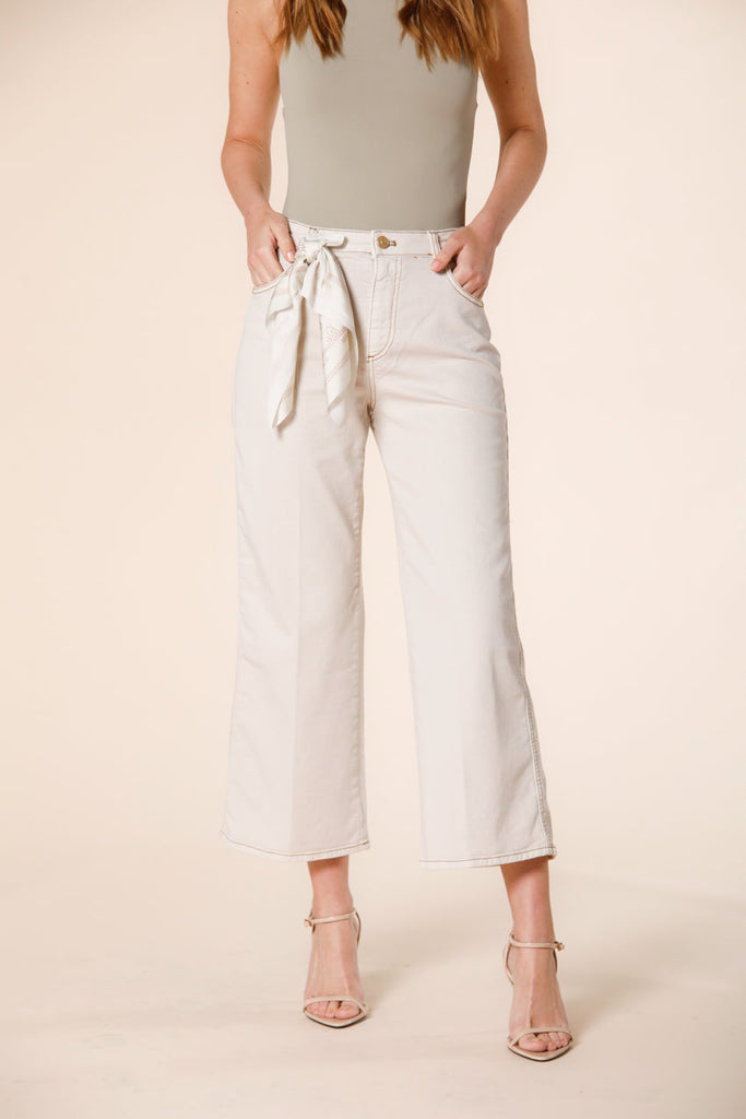 Bild 1 der 5-Taschen-Hose für Damen aus kittfarbenem Denim Modell Samantha von Mason's