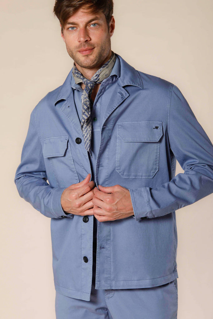 Bild 1 overshirt für herren aus baumwolltwill und tencell azurblau Summer Jacket modell von Mason's