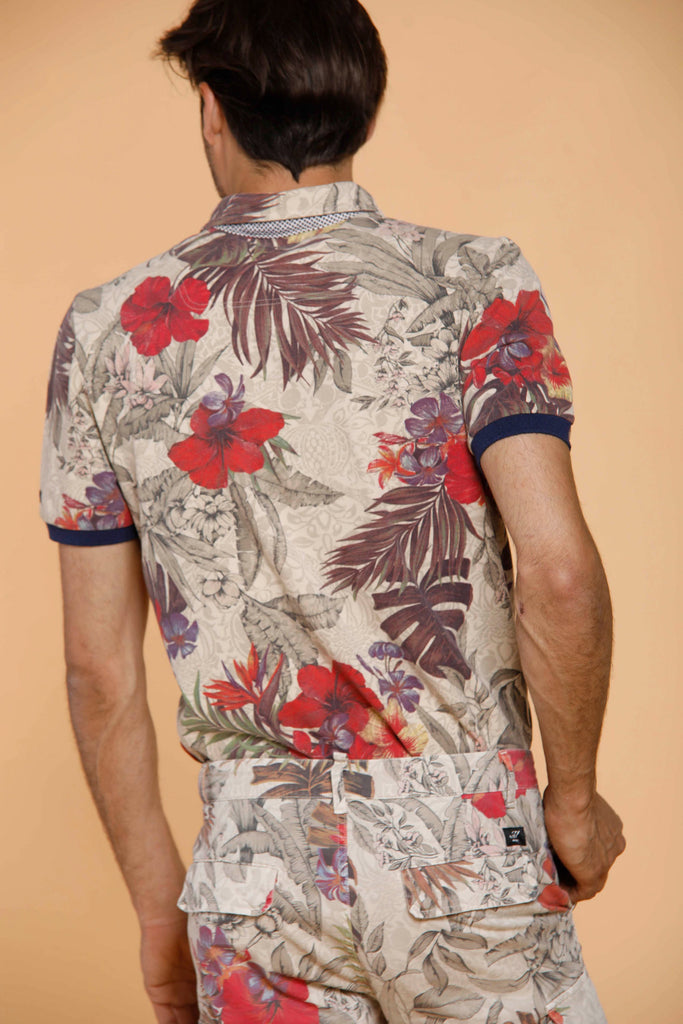 Chile Cargo-Bermuda-Shorts für Herren aus Stretch-Satin mit Blumendruck