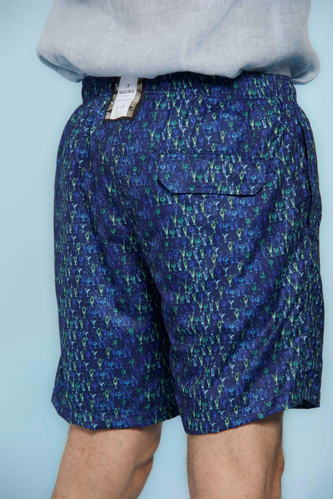 Versilia Beach Chinos Herren-Badehose mit Cocktaildruck