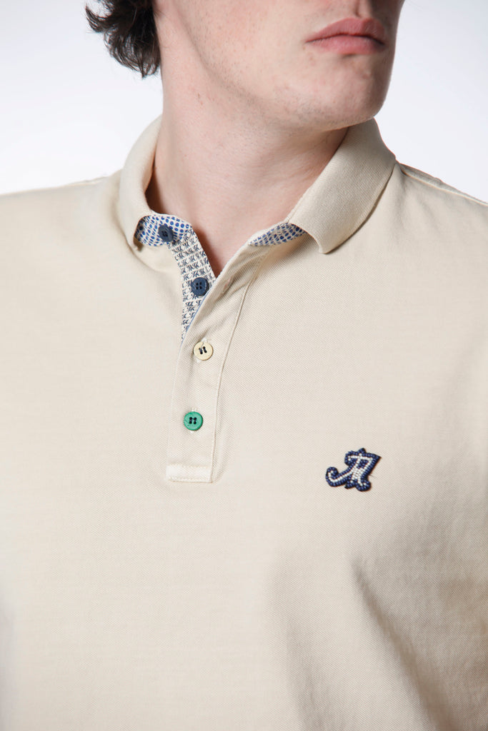 Leopardi Herren-Poloshirt aus einfarbigem Piqué mit Details
