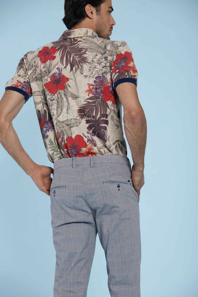 Print Herren-Poloshirt aus Piqué mit rotem Blumendruck und Details