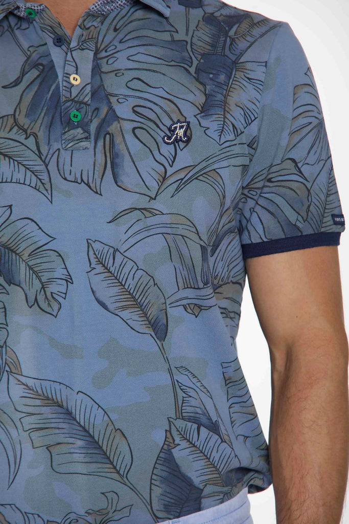 Print Poloshirt für Herren aus Piqué mit Blumendruck und Details