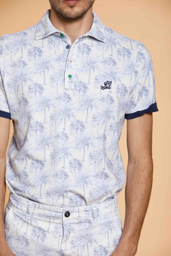 Print Piqué-Poloshirt für Herren mit Palmenprint und Details
