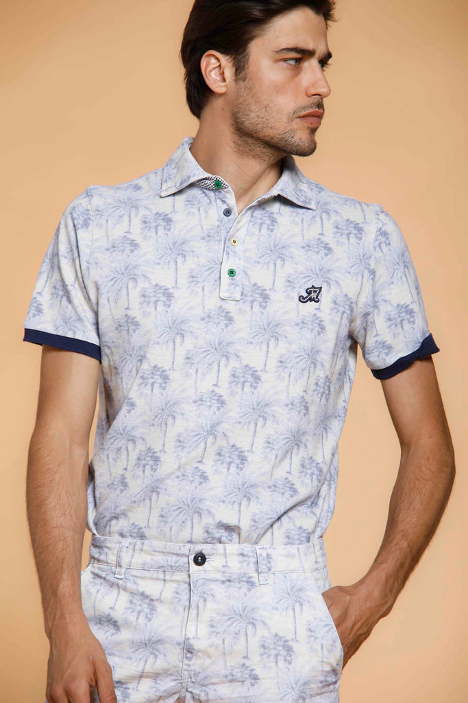 Print Piqué-Poloshirt für Herren mit Palmenprint und Details
