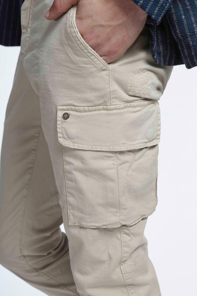 Chile pantalone cargo uomo in twill di cotone stretch extra slim fit ① - Mason's 