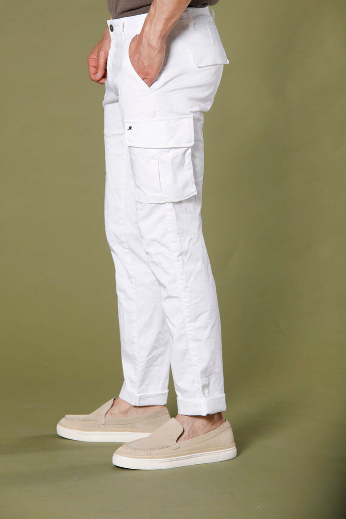 immagine 4 di pantalone cargo uomo in cotone modello Chile colore bianco extra slim di Mason's
