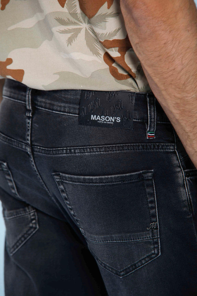 Harris 5 Tasche pantalone uomo in denim nero stretch slim fit - Mason's 