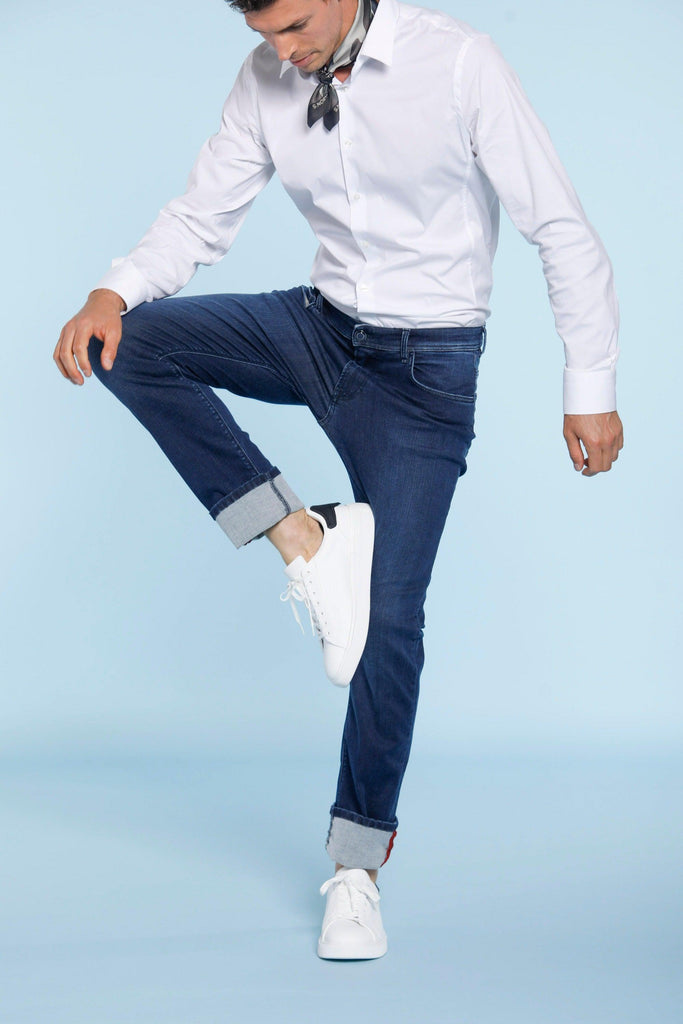Harris Action Stretch 5 Pockets Slim Fit Herrenhosen aus Blue Denim