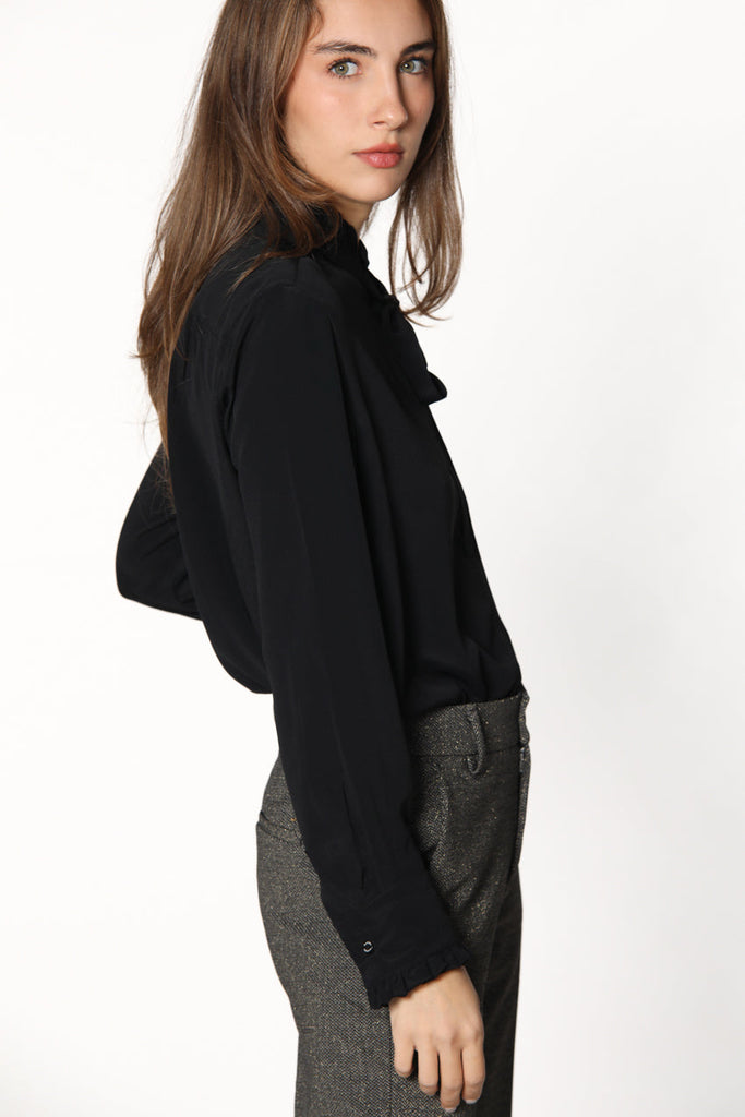 Immagine 4 di camicia da donna in seta color nero con nastro modello Adele Icon di Mason's