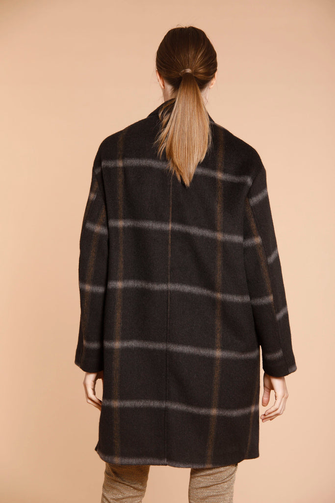 Immagine 6 di cappotto donna modello Isabel Coat in panno di lana pattern quadro grande colore marrone di Mason's 