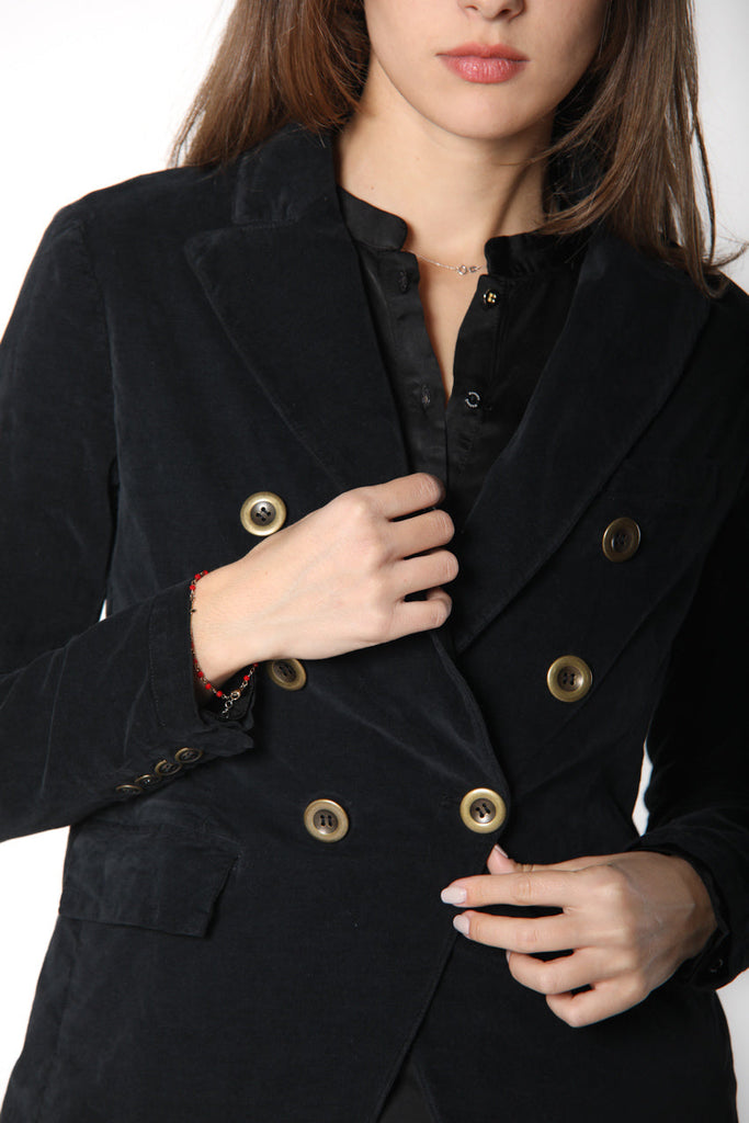 Immagine 4 di blazer doppiopetto donna in velluto colore nero modello Caroline di Mason's 