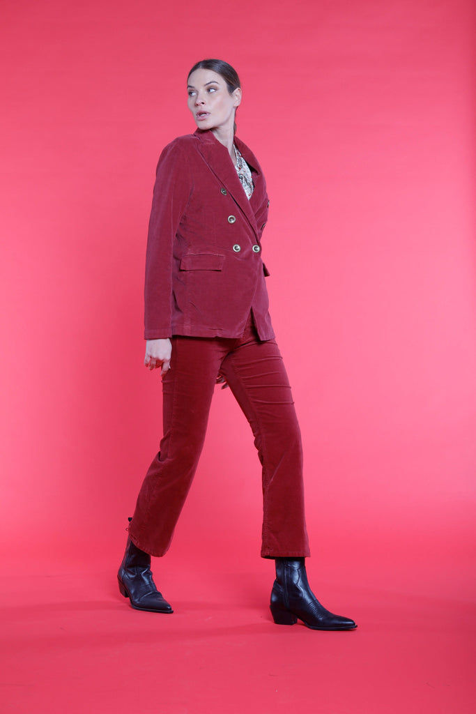 Immagine 3 di blazer doppiopetto donna in velluto color rubino modello Caroline di Mason's