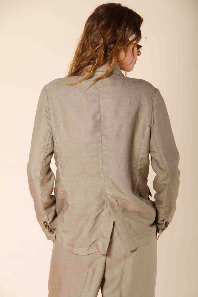 immagine 4 di blazer donna doppio petto in tencel e lino modello caroline colore stucco di mason's 