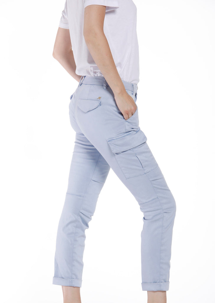 Chile City Cargohose für Damen aus elastischem Satin mit kurviger Waschung Passform kurvig