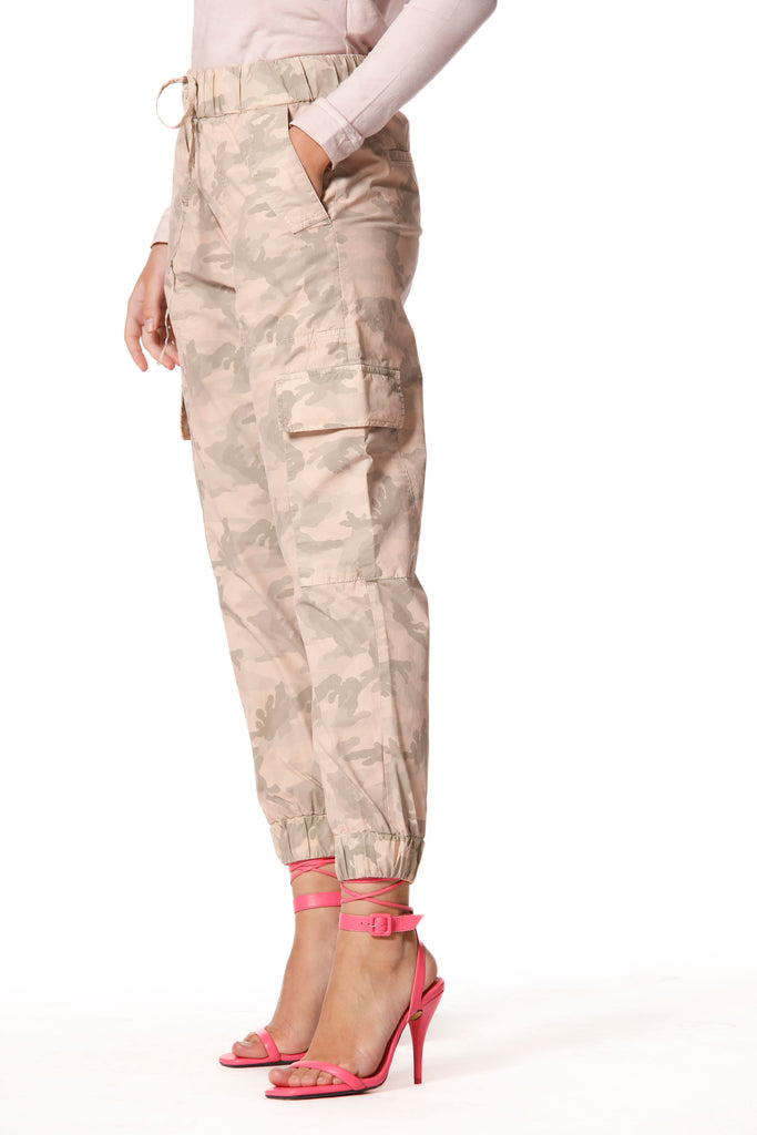Cargo Jogger Damen-Cargohose aus Tencel-Camouflage