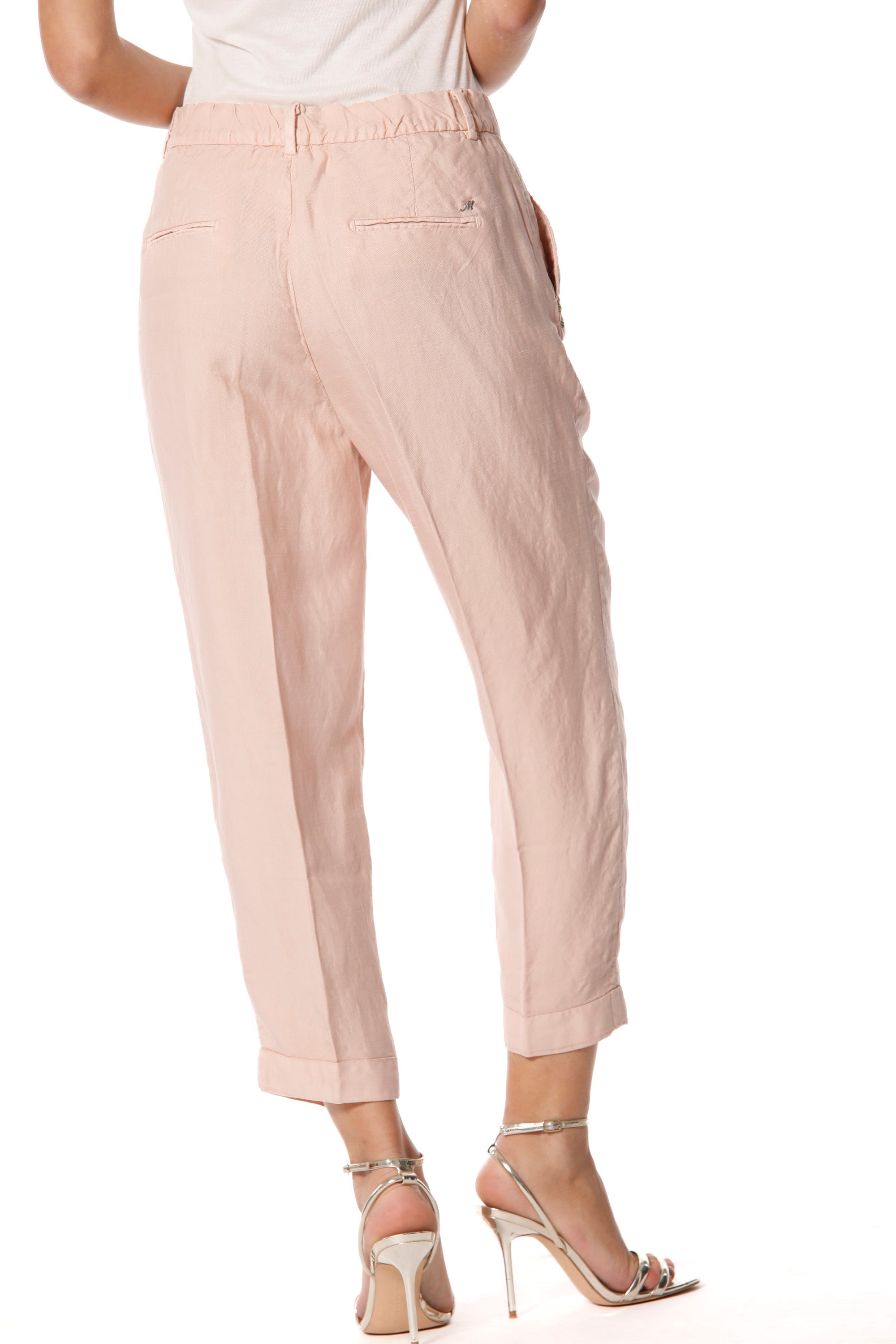 Linda Summer pantalone chino donna in tencel e lino relaxed