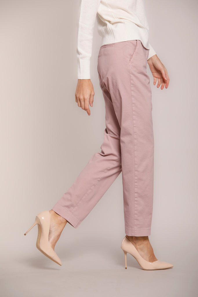 Immagine 3 di pantalone chino donna in gabardina color cipria modello New York di Mason's