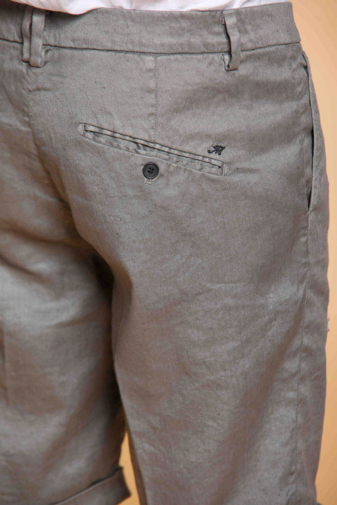 Osaka 1 Pinces Chino-Bermuda für Herren in italian fit Passform aus Baumwoll-Twil und Leinen