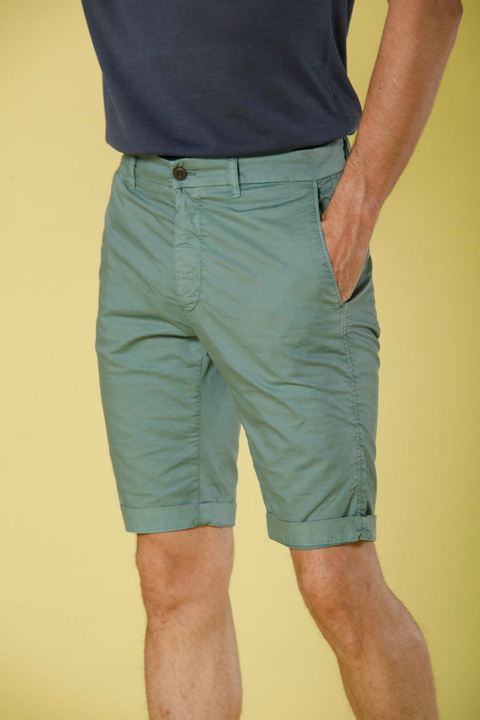 Bild 4 von Herren Chino Bermuda Shorts aus mintgrün  Gabardine Stretch Gabardine Modell London von Mason's