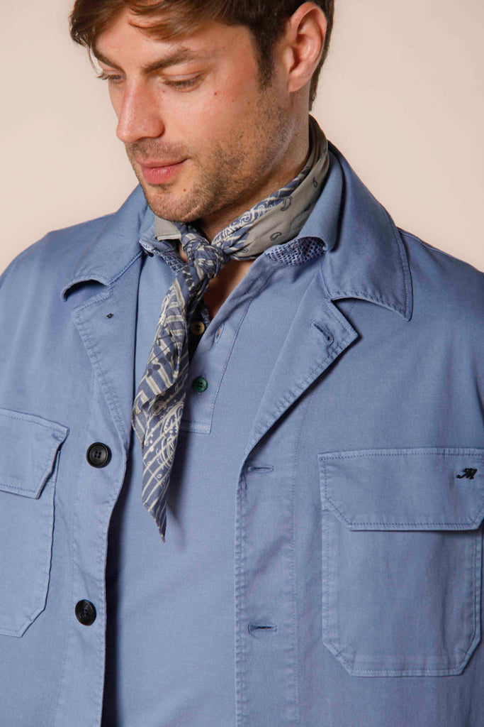 Bild 3 overshirt für herren aus baumwolltwill und tencell azurblau Summer Jacket modell von Mason's