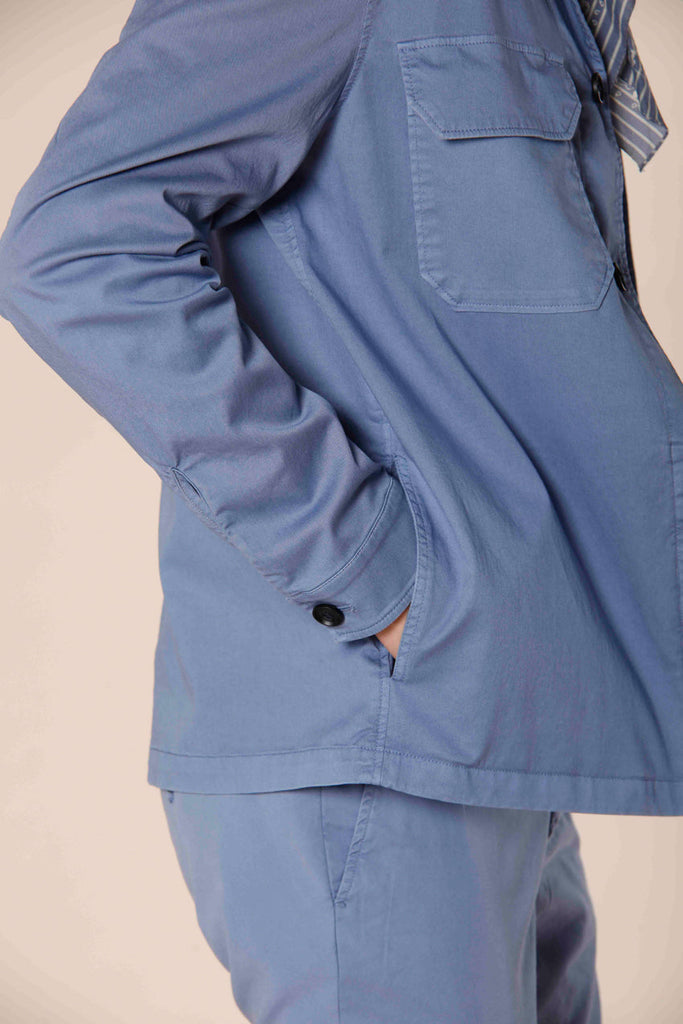 Bild 4 overshirt für herren aus baumwolltwill und tencell azurblau Summer Jacket modell von Mason's