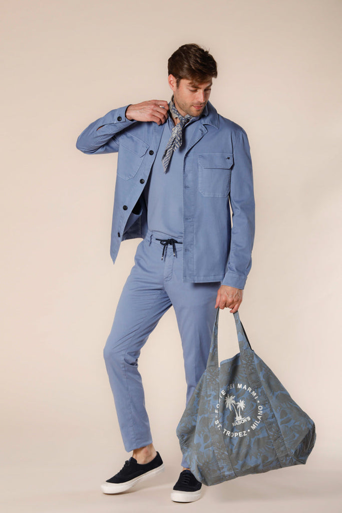 Bild 2 overshirt für herren aus baumwolltwill und tencell azurblau Summer Jacket modell von Mason's