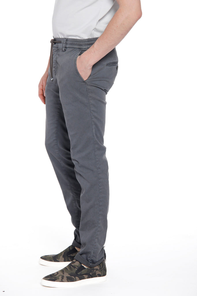 Milano Jogger - Chino-Jogginghose für Herren aus Baumwolle und Tencel extra slim Passform