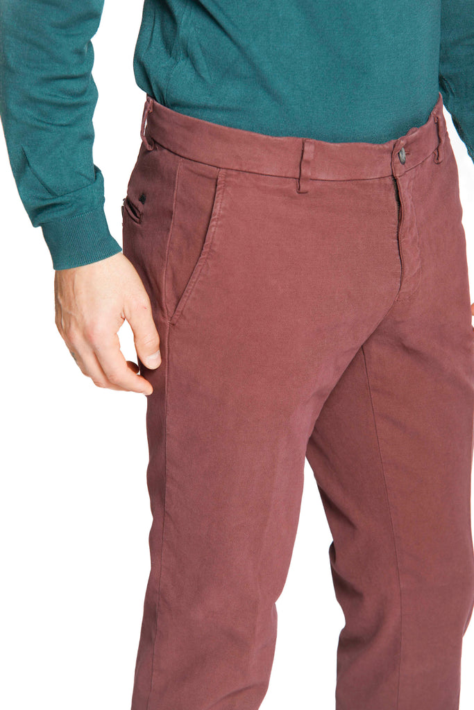 Milano Style Herren Chino-Hose aus Gabardine und Modal-Baumwoll-Stretch-Extra-Slim