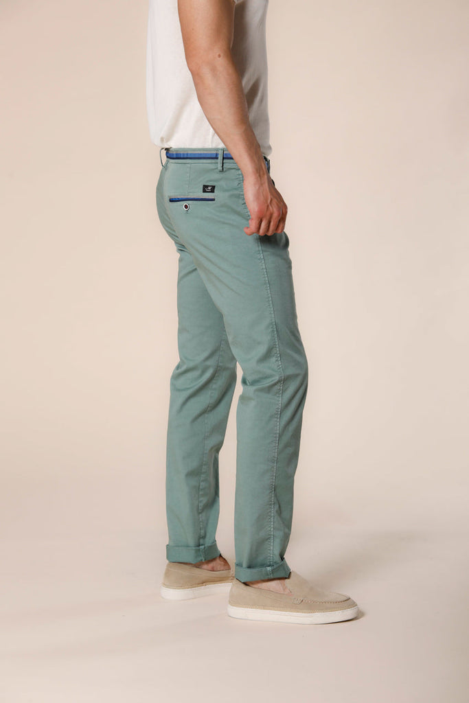 Bild 4 herren chinohosen aus baumwoll und tencell mintgrün mit bändern Torino Summer modell von Mason's