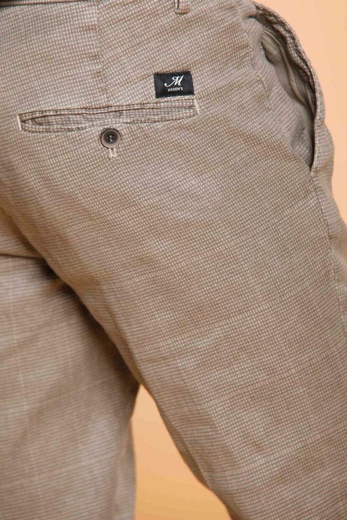 Torino Style - Herren-Chinohose aus Leinen und Baumwolle mit Mikromuster