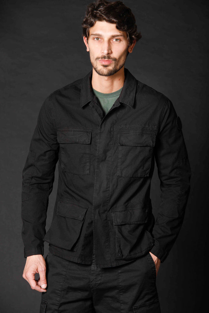 Immagine 1 di giacca camicia da uomo modello Flyshirt in rip stop edizione limitata colore nero di Mason's