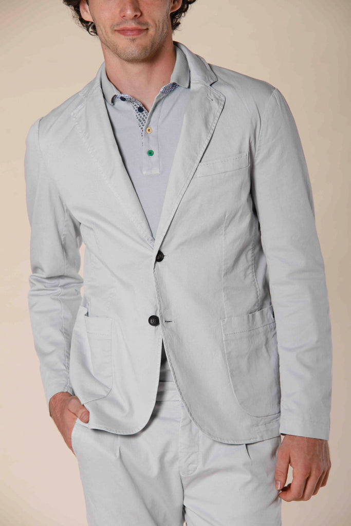 Immagine 1 di blazer uomo in cotone e tencel color grigio chiaro modello Da Vinci di Mason's