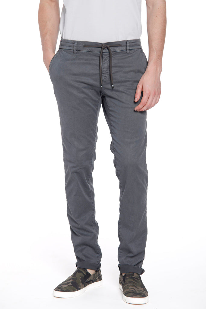 Milano Jogger - Chino-Jogginghose für Herren aus Baumwolle und Tencel extra slim Passform
