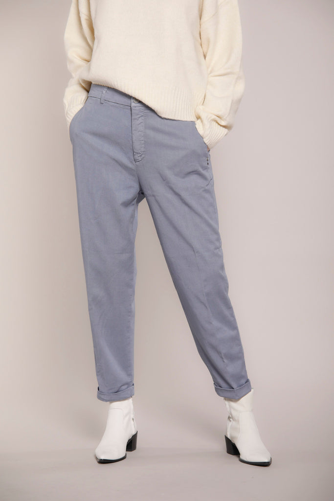 Immagine 1 di pantalone chino donna in twill colore grigio modello New York Cozy di Mason's